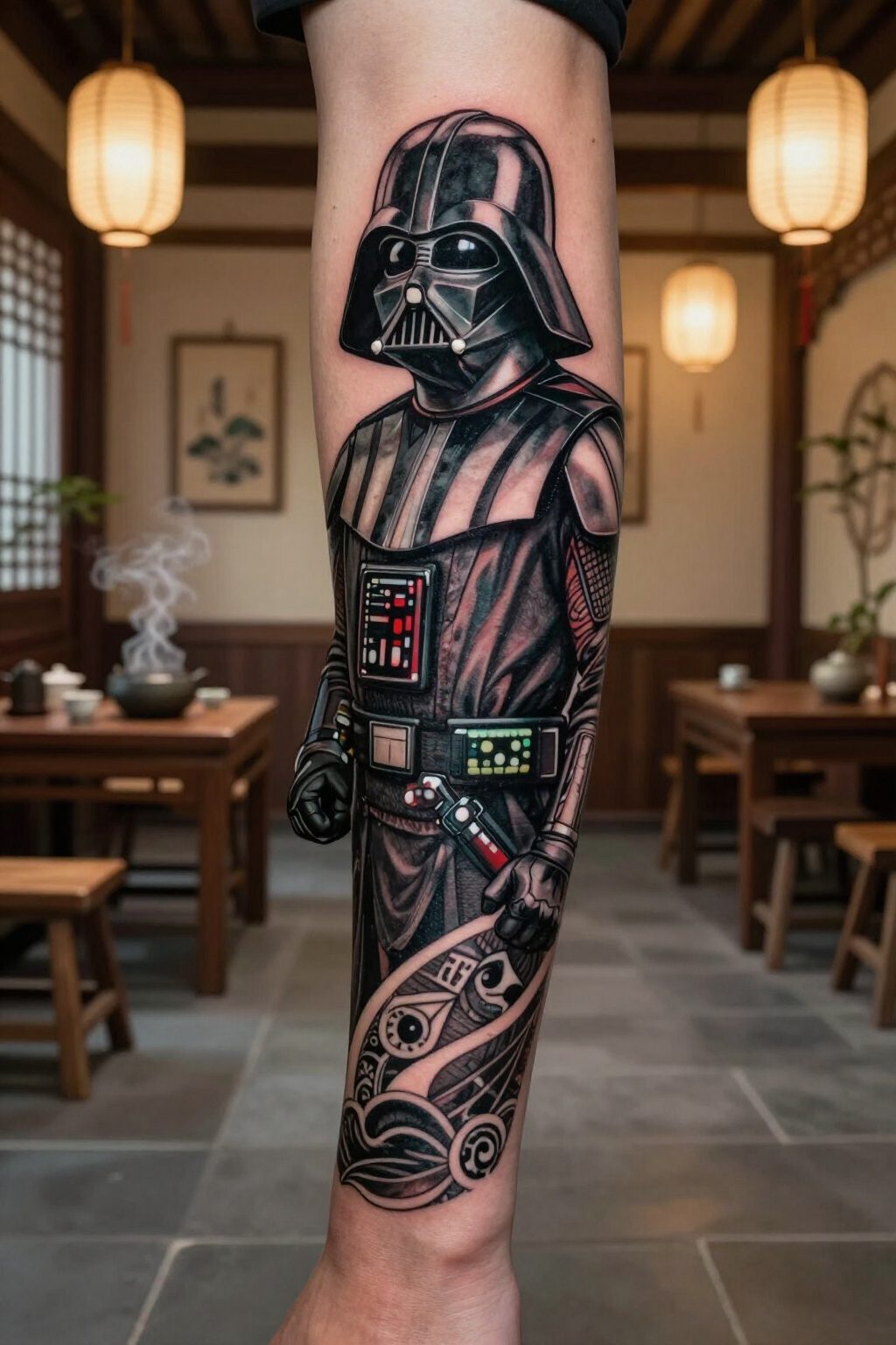 Darth Vader Tattoo: Styles, Meanings and Design Ideas 16 Tattoo of Darth Vader reimagined as a Chinese warrior with traditional armor.