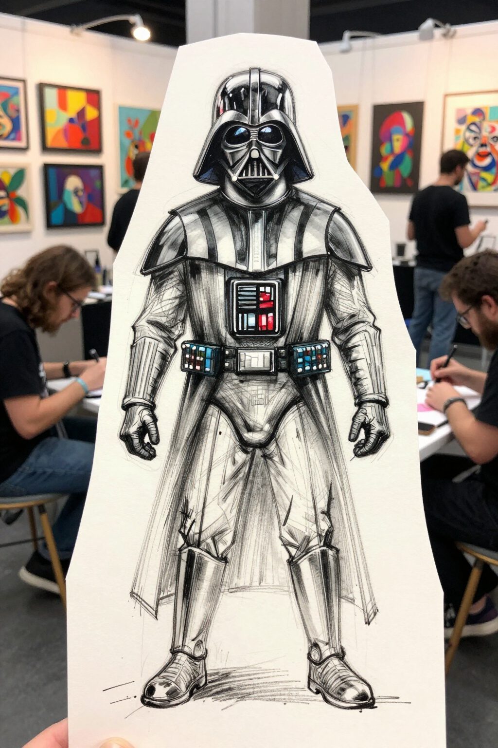 Darth Vader Tattoo: Styles, Meanings and Design Ideas 14 Sketch tattoo of Darth Vader's helmet with a mix of loose and detailed lines.