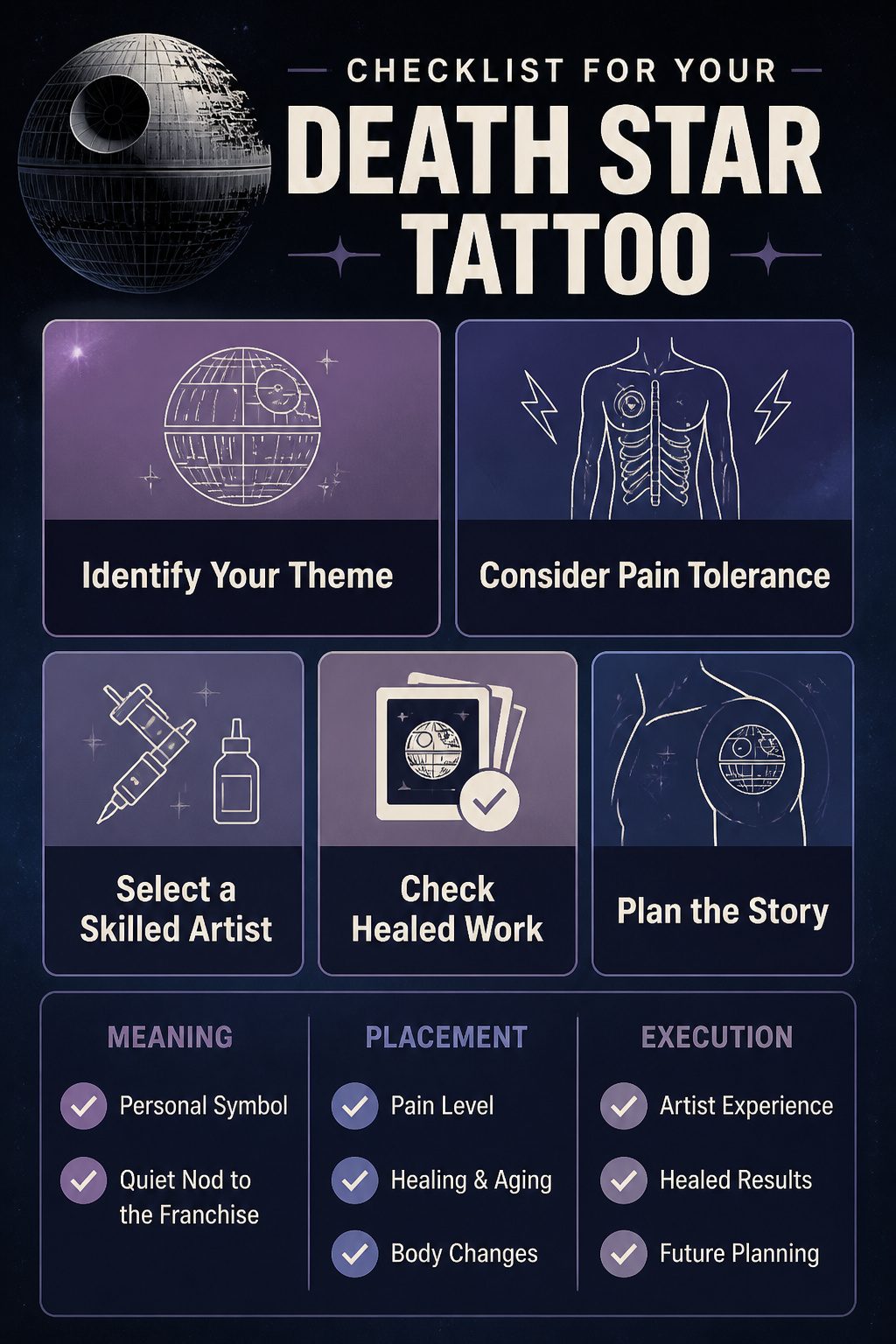 Death Star Tattoo Ideas: 8 Placements and Styles for 2026 11 Checklist for selecting a Death Star tattoo design.