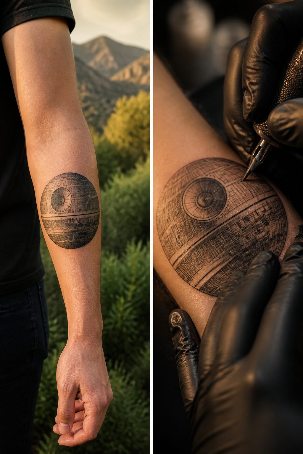 Death Star Tattoo Ideas: 8 Placements and Styles for 2026 10 Image depicting the original Death Star design by Colin Cantwell.