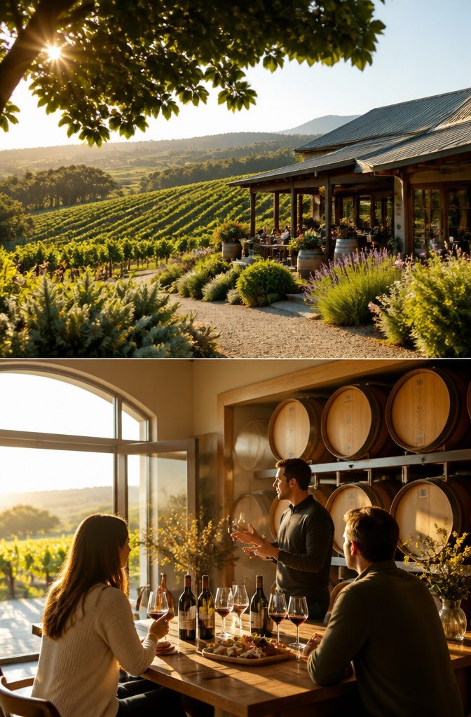 Get in Touch Wine Channels: 5 Methods to Connect 7 A winery tasting room setup with wine glasses and bottles.