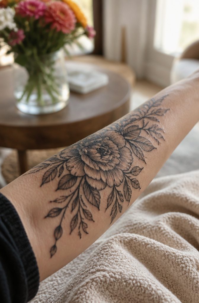 Why Is My Tattoo Peeling? 5 Stages of Normal Healing 6 Tattoo on a healed forearm with small remnants of peeling skin.